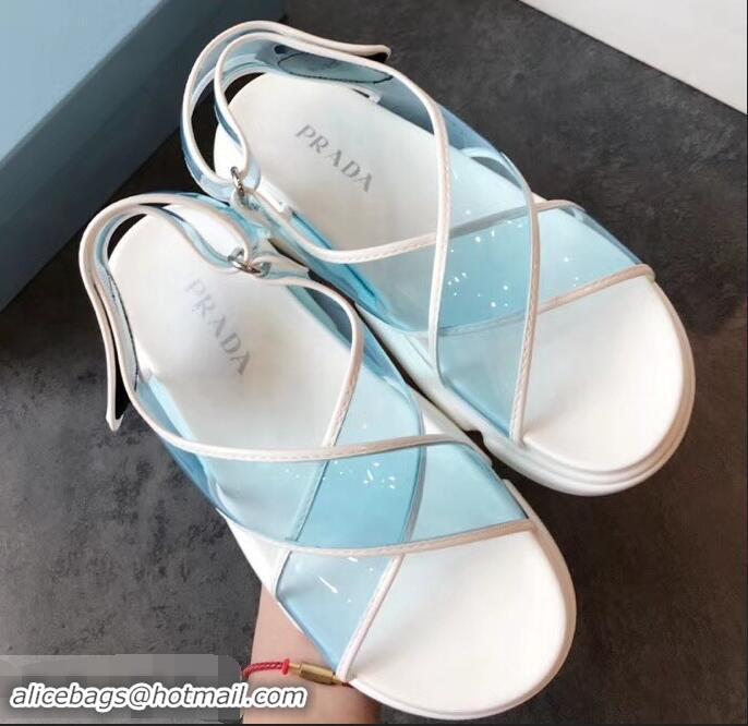 Inexpensive Prada Cloudbust PVC Sandals P94401 Turquoise 2019