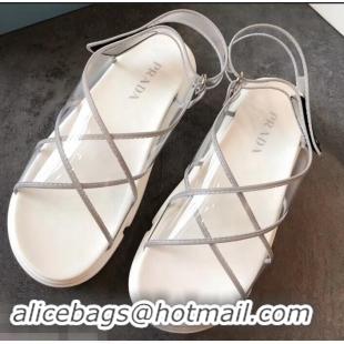 Duplicate Prada Cloudbust PVC Sandals P94401 Gray 2019