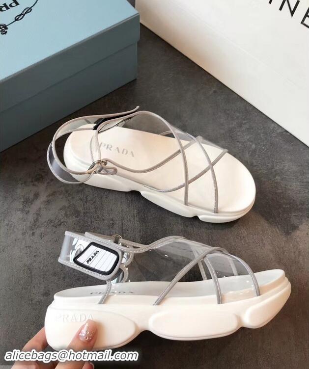 Duplicate Prada Cloudbust PVC Sandals P94401 Gray 2019