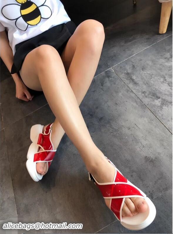 Discount Prada Cloudbust PVC Sandals P94401 Red 2019