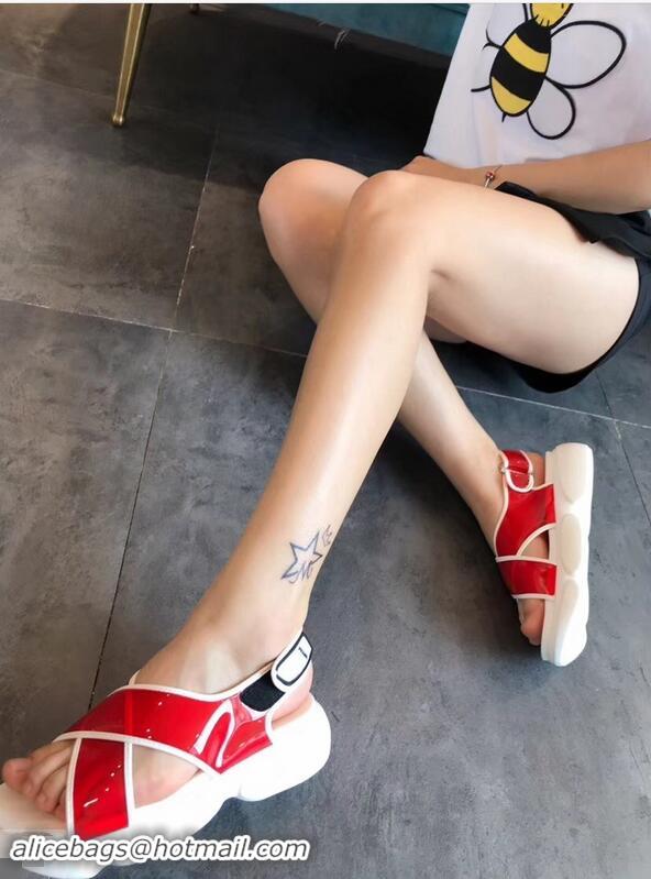 Discount Prada Cloudbust PVC Sandals P94401 Red 2019