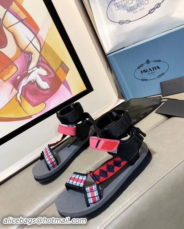 Wholesale Prada Multicolor Embroidered Flat Sandals P94801 2019