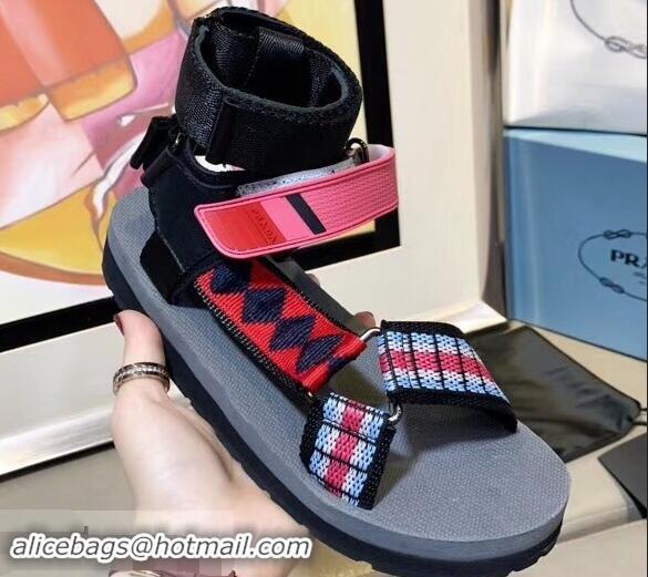 Wholesale Prada Multicolor Embroidered Flat Sandals P94801 2019