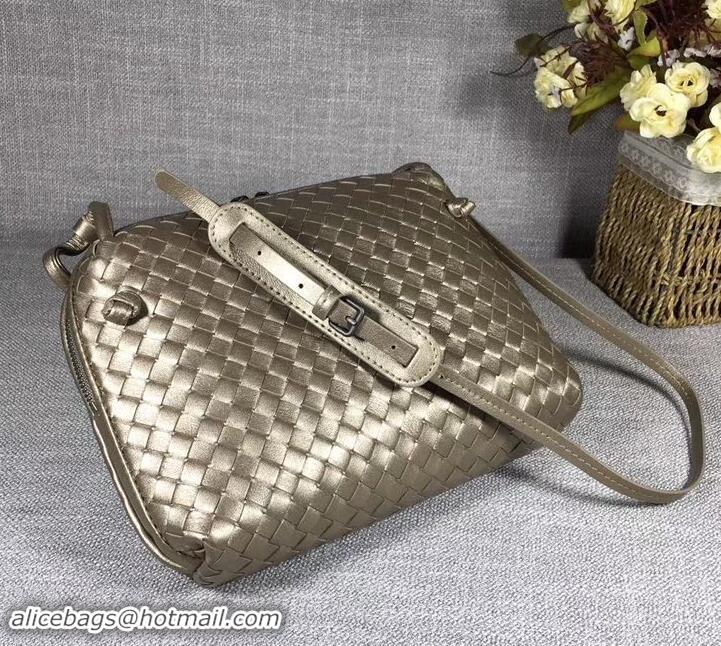 Affordable Price Bottega Veneta Intrecciato Nappa Leather Nodini Cross-body Bag 612011 Gold 2019