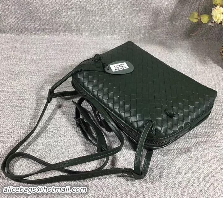 Grade Design Bottega Veneta Intrecciato Nappa Leather Nodini Cross-body Bag 612011 Dark Green 2019