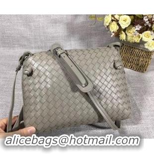 Good Quality Bottega Veneta Intrecciato Nappa Leather Nodini Cross-body Bag 612011 Light Gray 2019