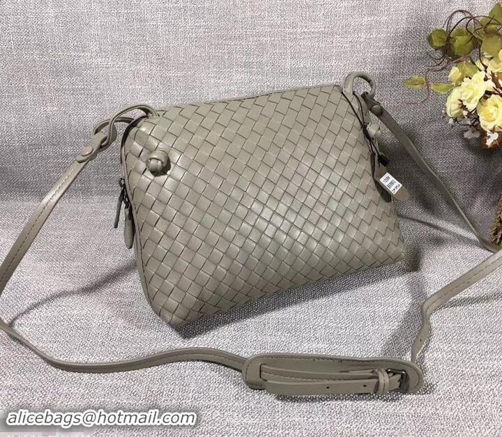 Good Quality Bottega Veneta Intrecciato Nappa Leather Nodini Cross-body Bag 612011 Light Gray 2019