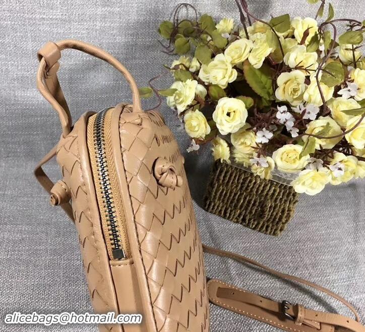 Unique Style Bottega Veneta Intrecciato Nappa Leather Nodini Cross-body Bag 612011 Apricot 2019