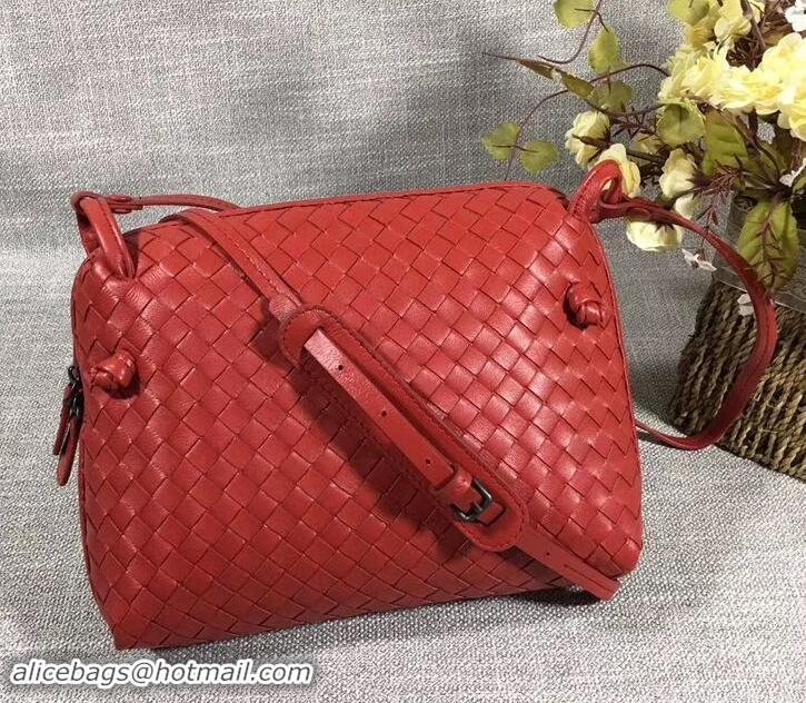 New Design Bottega Veneta Intrecciato Nappa Leather Nodini Cross-body Bag 612011 Red 2019