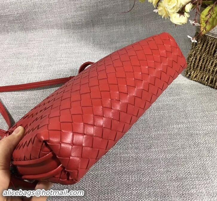 New Design Bottega Veneta Intrecciato Nappa Leather Nodini Cross-body Bag 612011 Red 2019