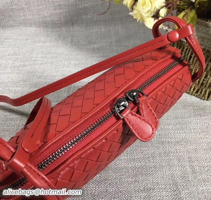 New Design Bottega Veneta Intrecciato Nappa Leather Nodini Cross-body Bag 612011 Red 2019