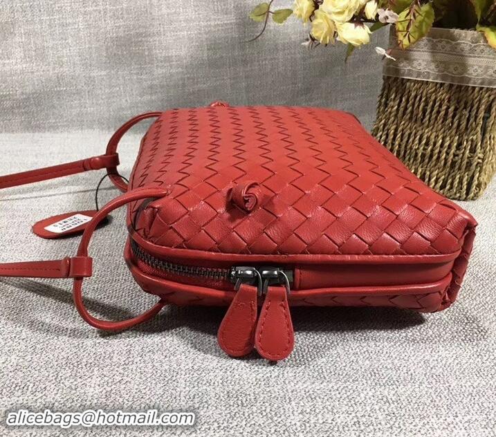 New Design Bottega Veneta Intrecciato Nappa Leather Nodini Cross-body Bag 612011 Red 2019