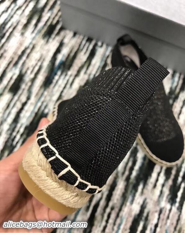 Cheapest Prada Sock-style Knitted Espadrilles P94901 Black 2019