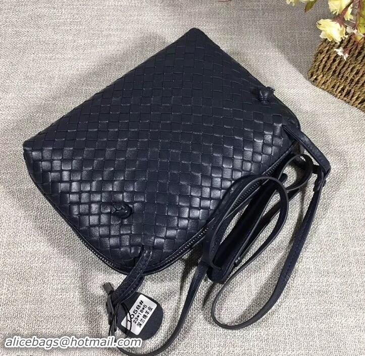 Low Price Bottega Veneta Intrecciato Nappa Leather Nodini Cross-body Bag 612011 Navy Blue 2019