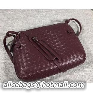 Elegant Bottega Veneta Intrecciato Nappa Leather Nodini Cross-body Bag 612011 Burgundy 2019