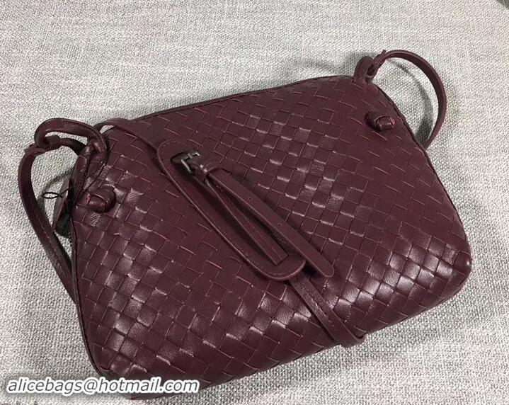 Elegant Bottega Veneta Intrecciato Nappa Leather Nodini Cross-body Bag 612011 Burgundy 2019