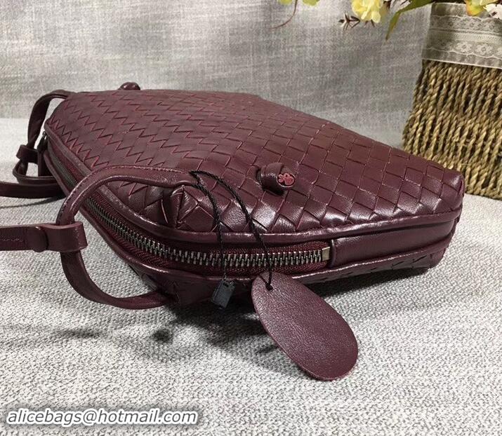 Elegant Bottega Veneta Intrecciato Nappa Leather Nodini Cross-body Bag 612011 Burgundy 2019