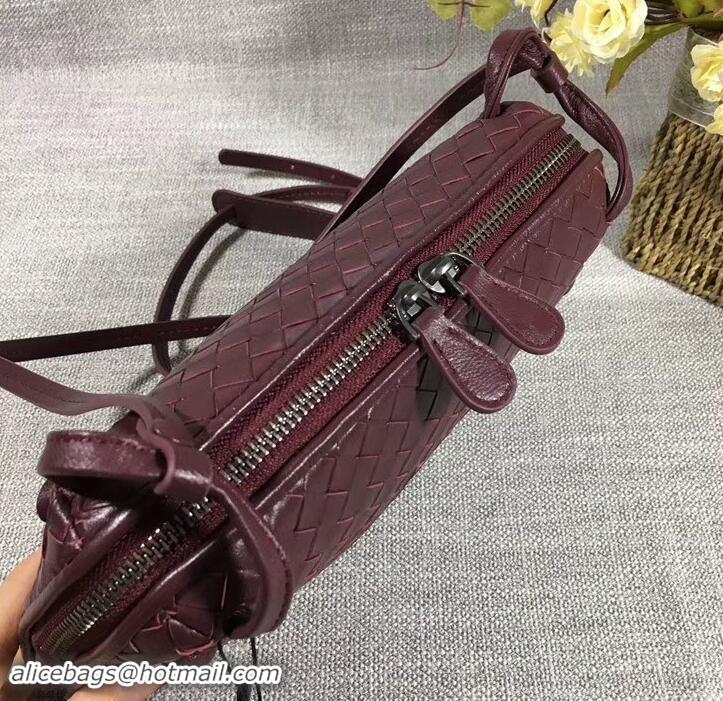 Elegant Bottega Veneta Intrecciato Nappa Leather Nodini Cross-body Bag 612011 Burgundy 2019