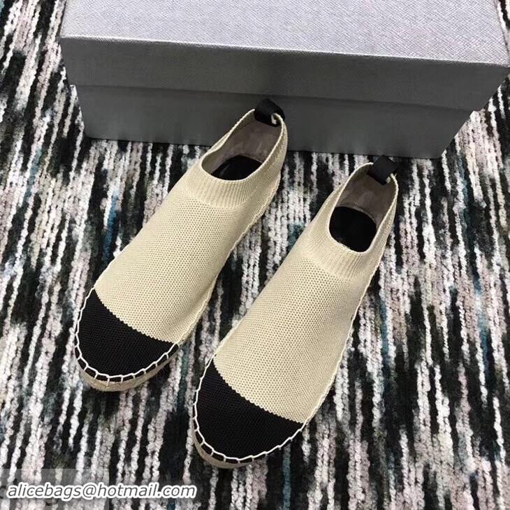 Buy Cheap Prada Sock-style Knitted Espadrilles P94901 Beige 2019