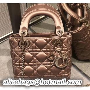 Good Looking Lady Dior Mini Bag in Cannage with Chain Velvet 612015 Pink Gold/Crystal 2019