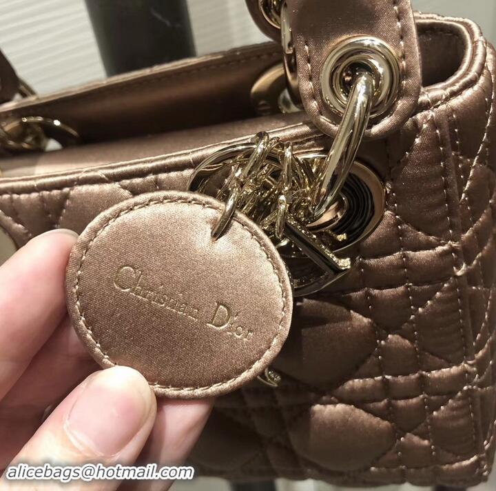 Good Looking Lady Dior Mini Bag in Cannage with Chain Velvet 612015 Pink Gold/Crystal 2019