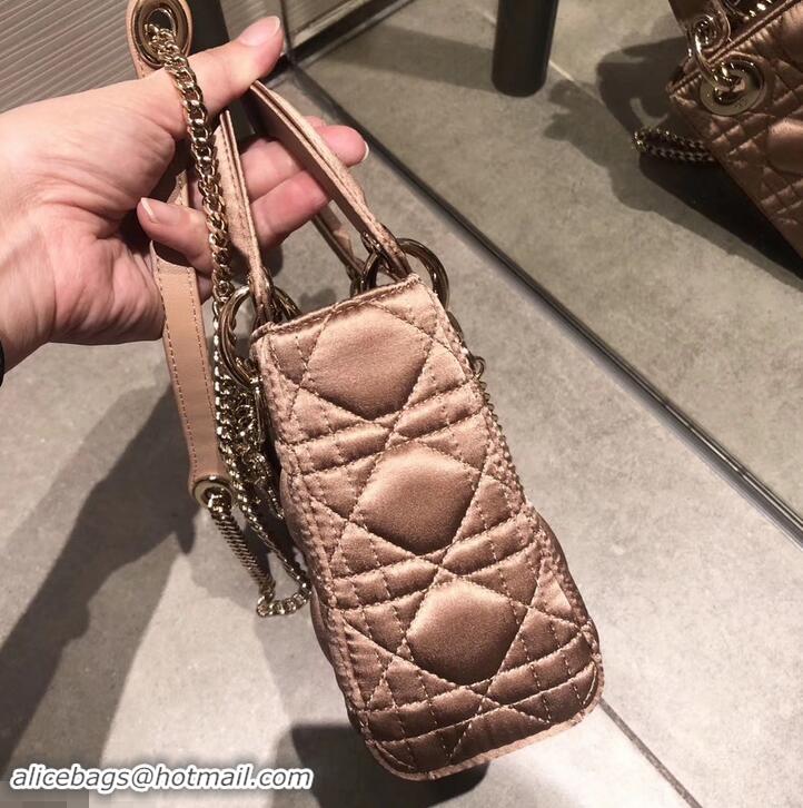 Good Looking Lady Dior Mini Bag in Cannage with Chain Velvet 612015 Pink Gold/Crystal 2019