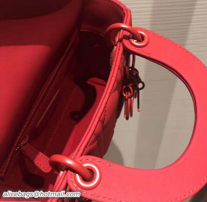 Best Product Lady Dior Mini Bag in Cannage with Chain 612015 All Red