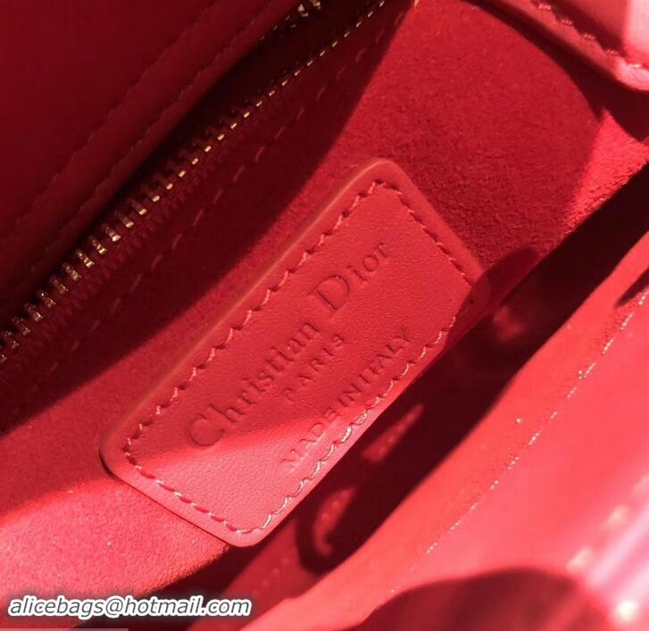 Best Product Lady Dior Mini Bag in Cannage with Chain 612015 All Red