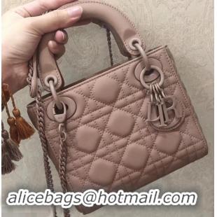 Good Quality Lady Dior Mini Bag in Cannage with Chain 612015 All Nude Pink