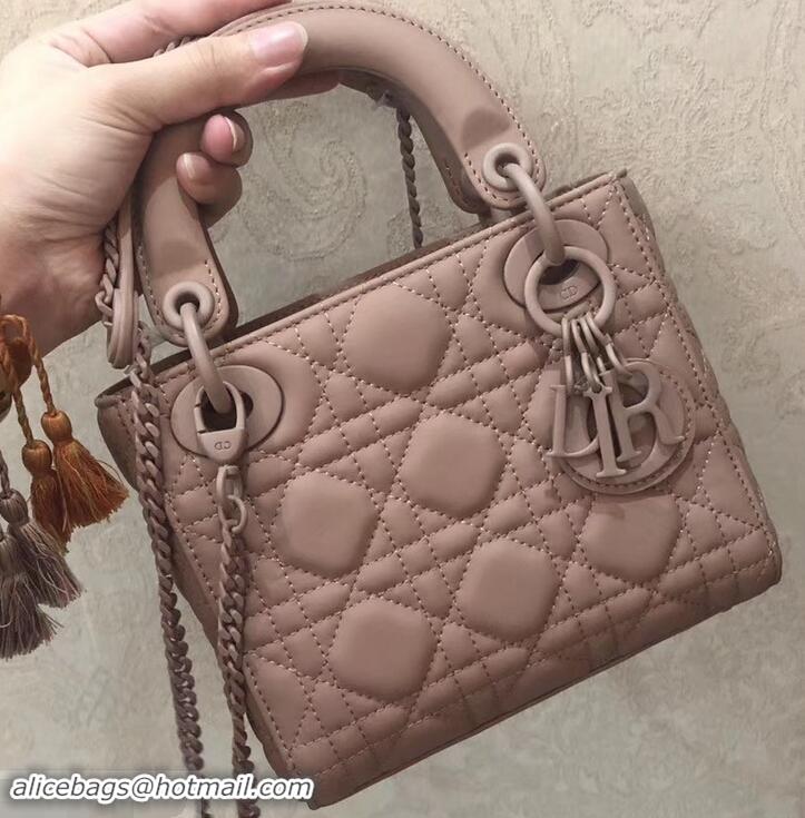 Good Quality Lady Dior Mini Bag in Cannage with Chain 612015 All Nude Pink