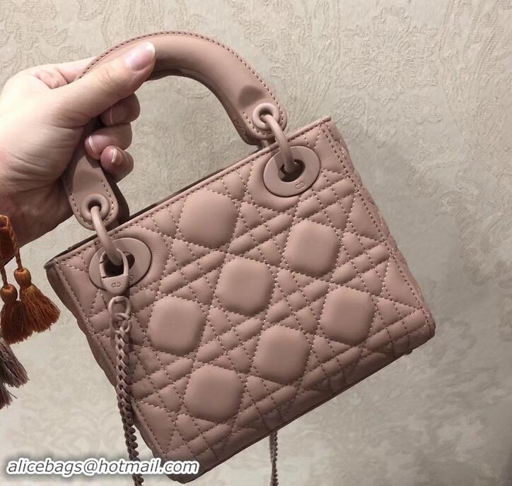 Good Quality Lady Dior Mini Bag in Cannage with Chain 612015 All Nude Pink