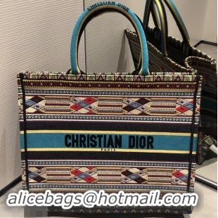 Popular Style Dior Book Tote Bag In Embroidered Canvas 612018 Turquoise 2019