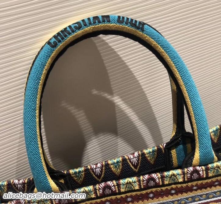 Popular Style Dior Book Tote Bag In Embroidered Canvas 612018 Turquoise 2019