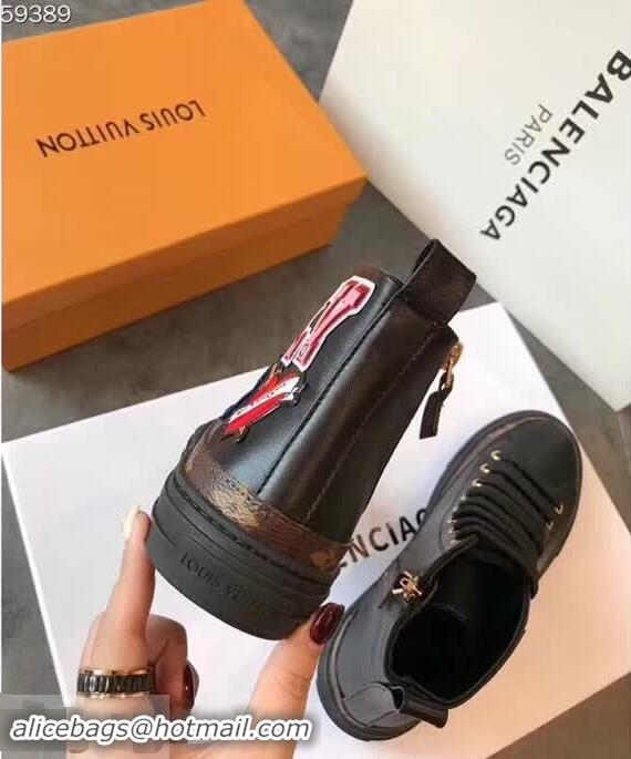 Imitation Louis Vuitton Digital Exclusive LV Black Heart Sneaker Boots 1A4MZB 2018