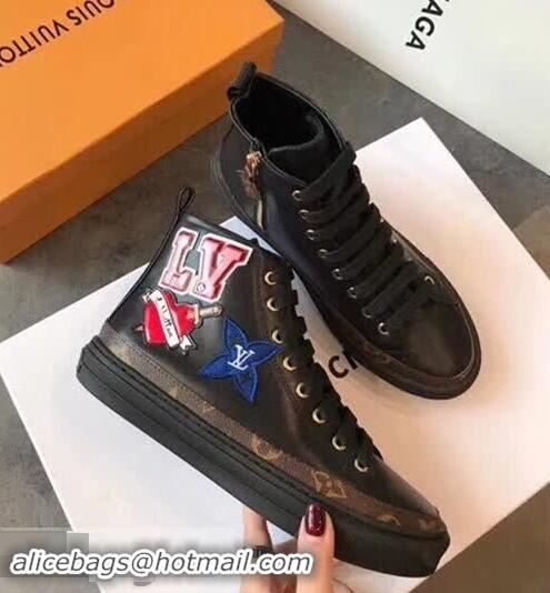 Imitation Louis Vuitton Digital Exclusive LV Black Heart Sneaker Boots 1A4MZB 2018