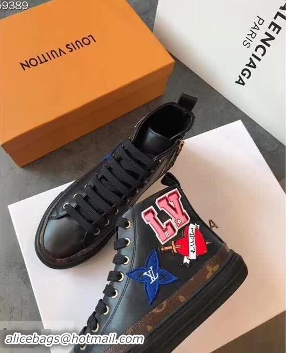 Imitation Louis Vuitton Digital Exclusive LV Black Heart Sneaker Boots 1A4MZB 2018