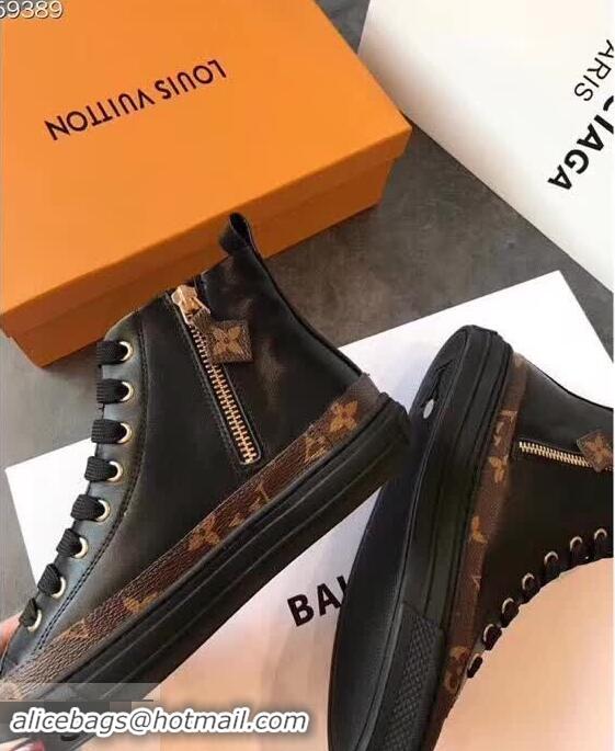 Imitation Louis Vuitton Digital Exclusive LV Black Heart Sneaker Boots 1A4MZB 2018