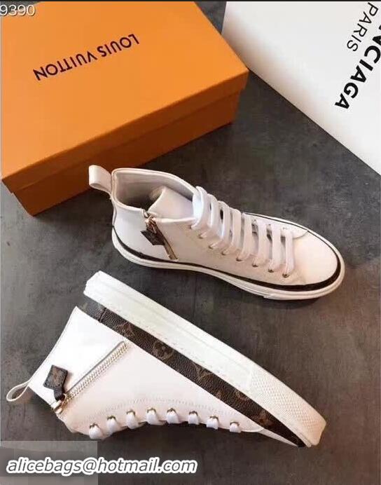 Hot Sell Louis Vuitton Digital Exclusive LV White Heart Sneaker Boots 1A4MZB 2018