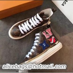 Faux Louis Vuitton Digital Exclusive LV Monogram Canvas Heart Sneaker Boots 1A4MZB 2018