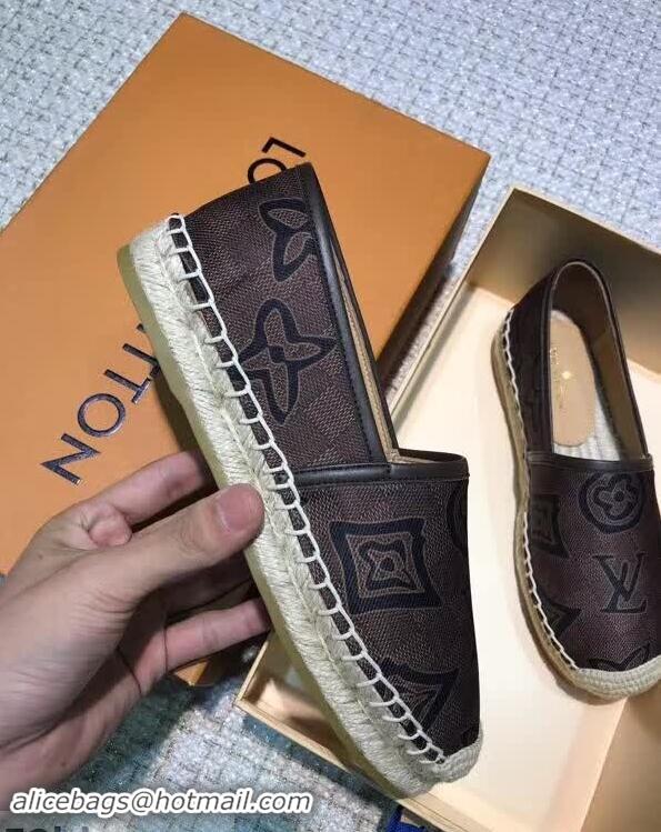 Modern Classic Louis Vuitton LV Monogram Espadrilles LV89501 Coffee