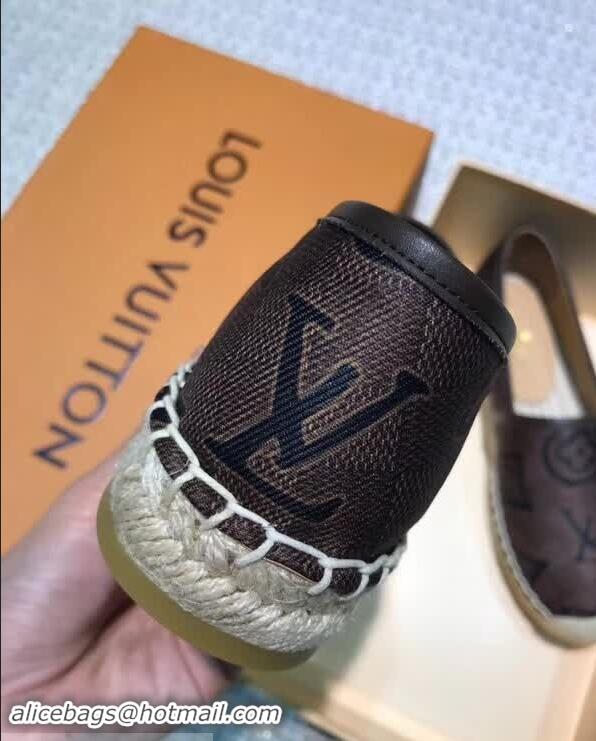 Modern Classic Louis Vuitton LV Monogram Espadrilles LV89501 Coffee