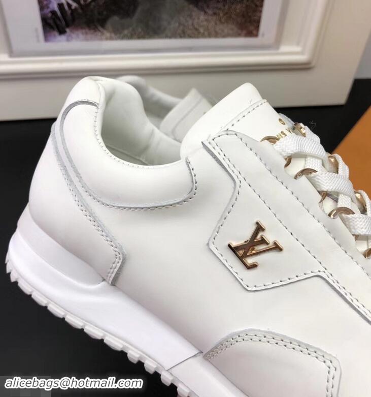 Imitation Louis Vuitton Calfskin Leather Run Away Men's Sneakers LV81801 White 2018