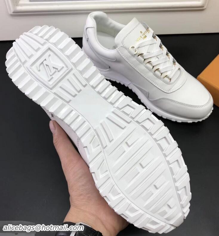 Imitation Louis Vuitton Calfskin Leather Run Away Men's Sneakers LV81801 White 2018