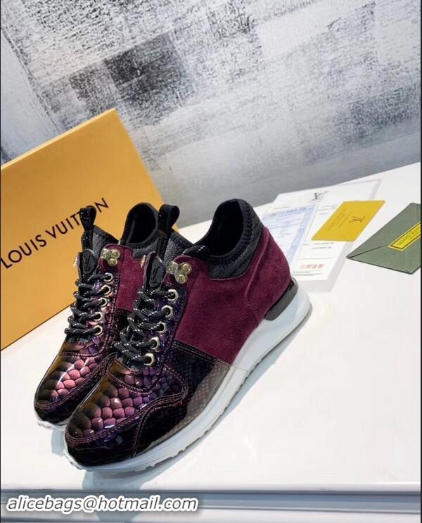 Buy Fake Louis Vuitton Iridescent Fish Scale Pattern Run Away Sneakers LV82601 2019