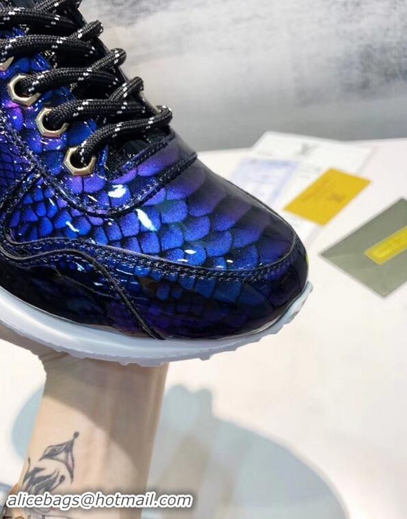 Buy Design Louis Vuitton Iridescent Fish Scale Pattern Run Away Sneakers LV82602 2019