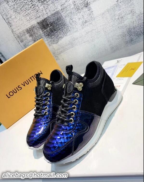 Buy Design Louis Vuitton Iridescent Fish Scale Pattern Run Away Sneakers LV82602 2019