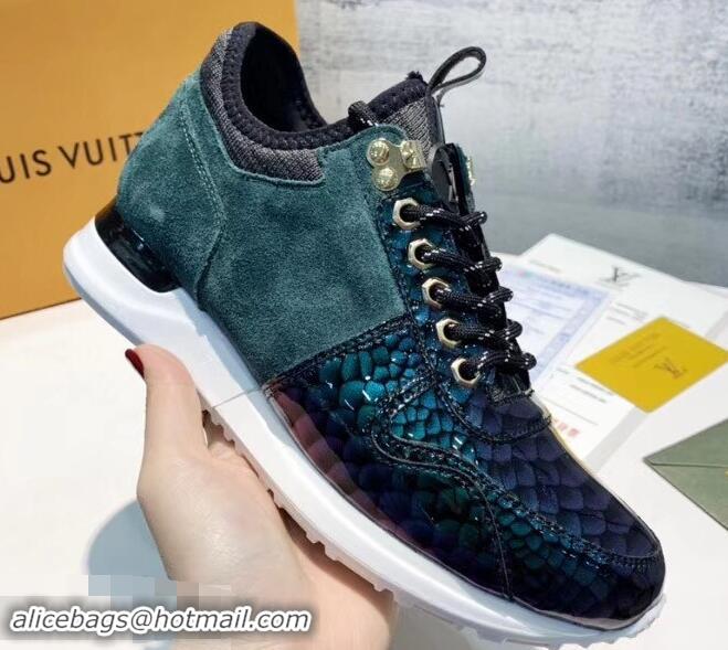 Imitation Louis Vuitton Iridescent Fish Scale Pattern Run Away Sneakers LV82606 2019