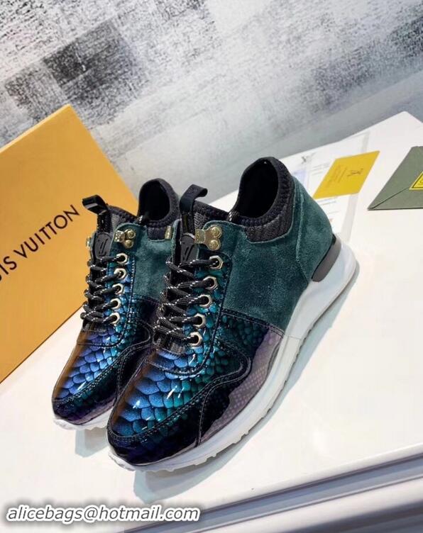 Imitation Louis Vuitton Iridescent Fish Scale Pattern Run Away Sneakers LV82606 2019