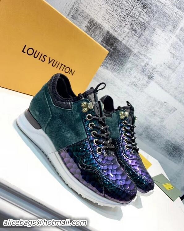 Imitation Louis Vuitton Iridescent Fish Scale Pattern Run Away Sneakers LV82606 2019