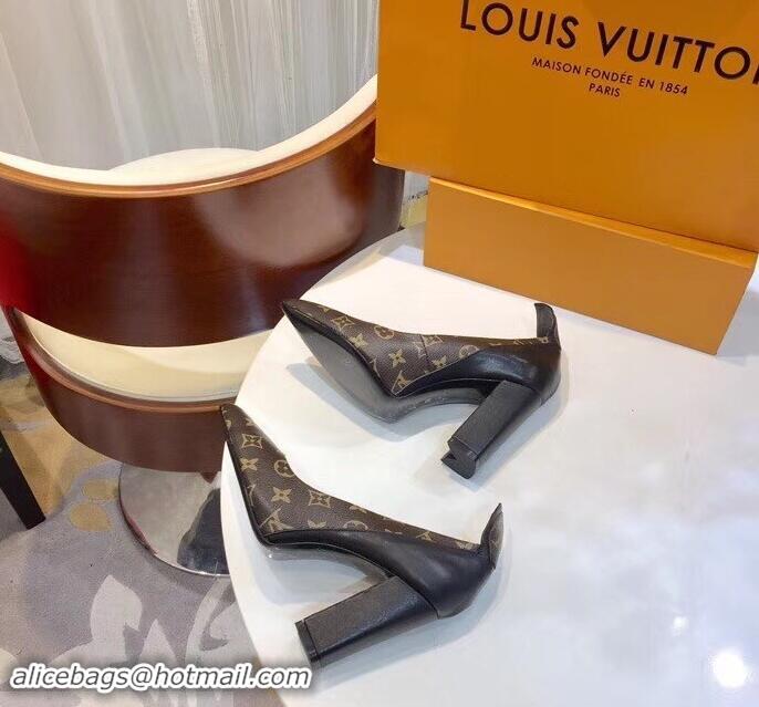 Perfect Louis Vuitton Heel 10.5cm Matchmake Pumps Monogram Canvas/Leather LV82905 Black 2019